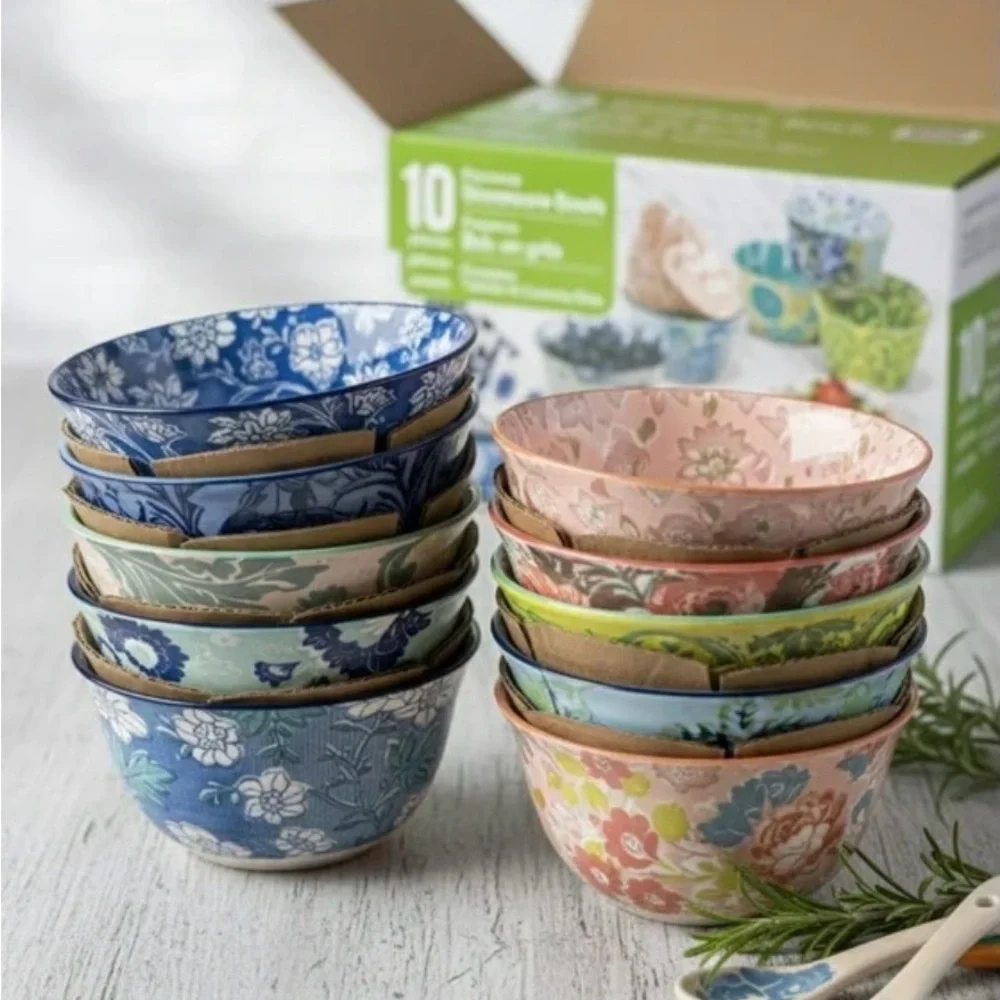 Provence Floral Stoneware Bowl Set - Multicolor (10 pc) - Picture 2 of 5